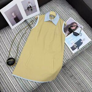 Miu Miu new striped collared sleeveless dress